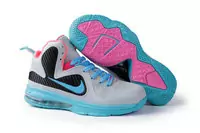 nike lebron 9 chaussure 2013 femmes populaire gris cyan rose